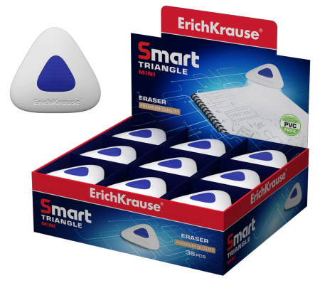 Ластик с центровкой ЕК Smart Mini треугольный. белый