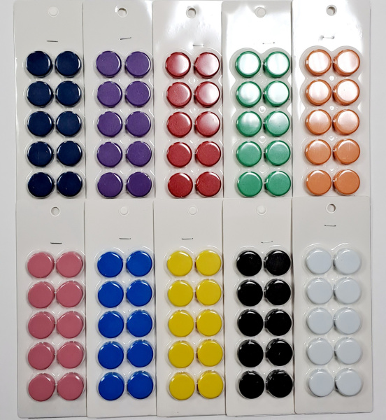 Магниты д/доски круглые d30мм 10шт/уп ассорти