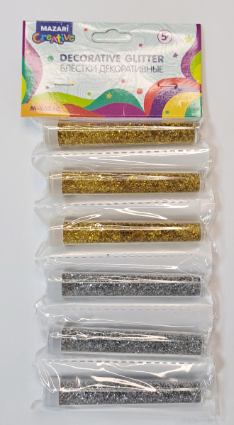 Блестки, 6шт/уп  2цв (золото, серебро)