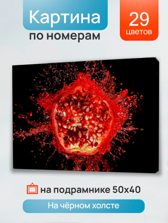 Картина по номерам 40*50 см Сочный гранат