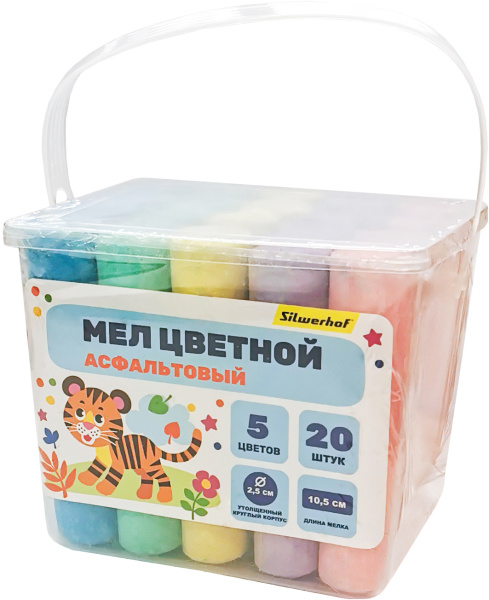 Мел цв. набор  5 цветов 20шт в ведерке