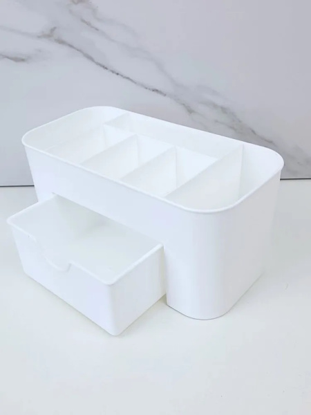 Подставка /канц.принадл. с выдв. ящиком  белый/белый