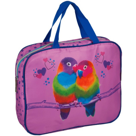 Папка с ручками А4 ткань Lovebirds, широкая боковина
