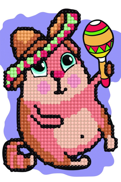 Алмазная мозаика на картоне 10*15см Кот в сомбреро