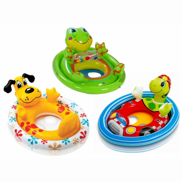 Круг для плавания 76*58см "Смотри как я сижу" 3-4года, 3 цвета