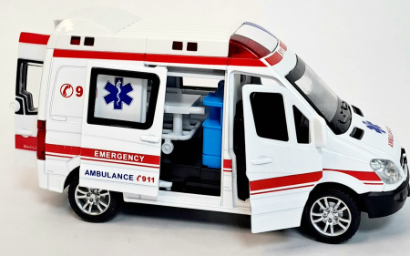 Машина Die-cast металл. скорая, свет, звук