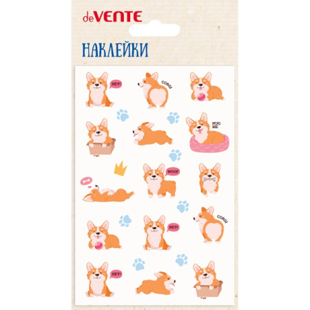Наклейки Корги мягкие 10x15 см многораз.