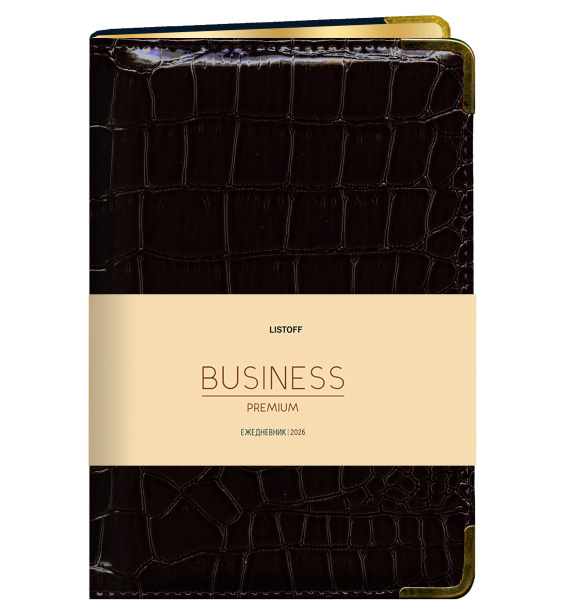 Ежедневник.2026г А5 7Бц Grand croco чёрный, кожзам