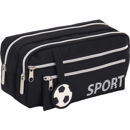 Пенал объёмный Sport чёрный, 2отд.