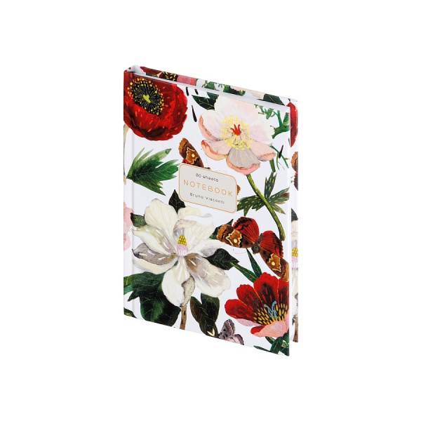 Бизнес-блокнот А6  80л 7Бц Flora. Пионы