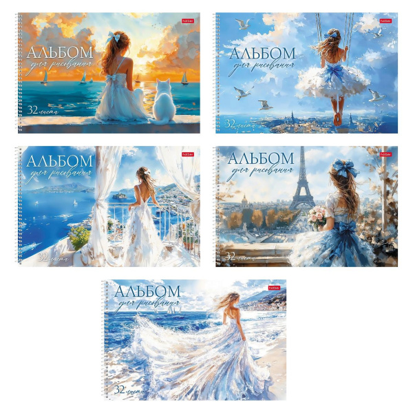 Альбом/гребень 32л Прекрасные незнакомки, пластик.обл.