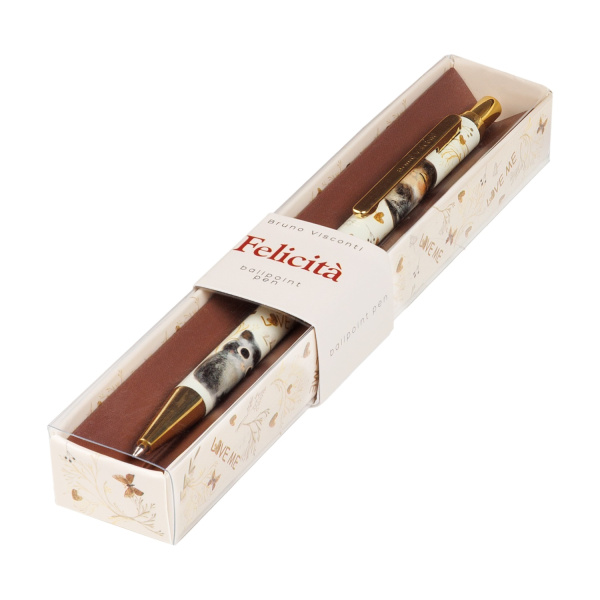 Ручка подар авт. Love me. Котики. Счастье метал. 0,7мм синяя