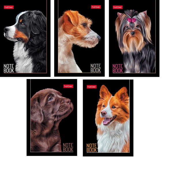 Блокнот А7  48л Портрет лучшего друга, на склейке,  3-х цв.блок