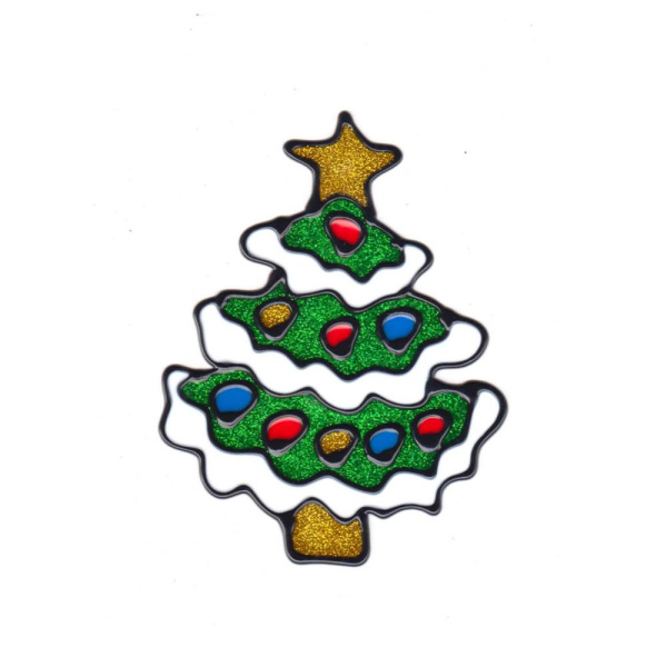 яНаклейки на окно  Новый год  15х20см