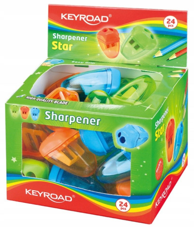 Точилка пластик с контейнером Keyroad Star, 2 отв.