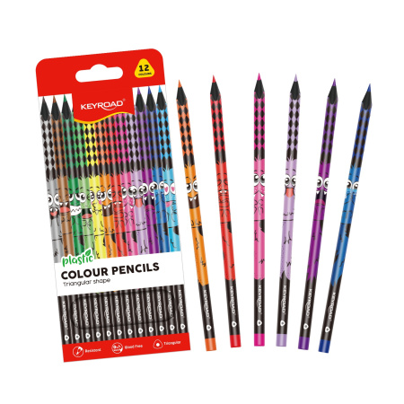 Карандаши .Пластиковые Black-Cute 12цв. чёрное дерево