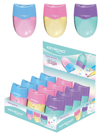Точилка пластик с контейнером Mellow Pastel, 2 отв.