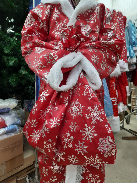 яКостюм Дед Мороз (атлас) синий/красный