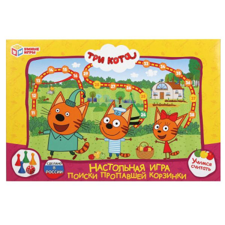 Игра настольная Ходилки Три кота Поиски пропавшей корзинки