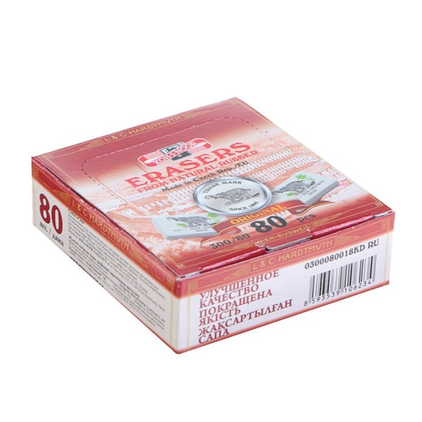 Ластик Hardtmuth (Elephant) Слон, белый 80шт