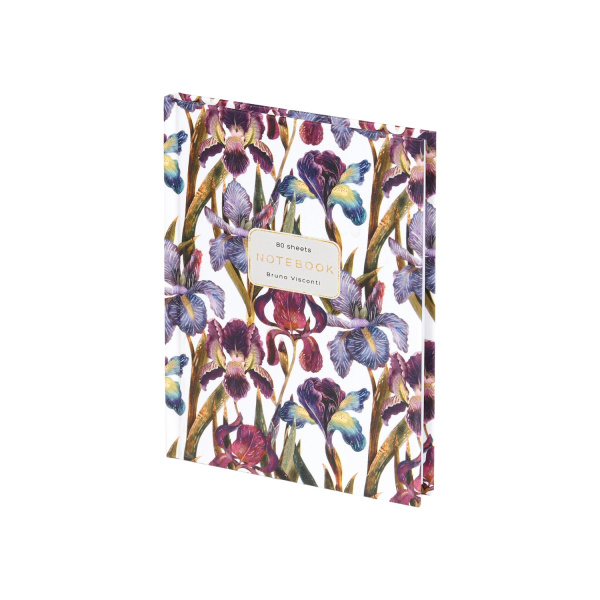 Бизнес-блокнот А6  80л 7Бц Flora. Ирисы
