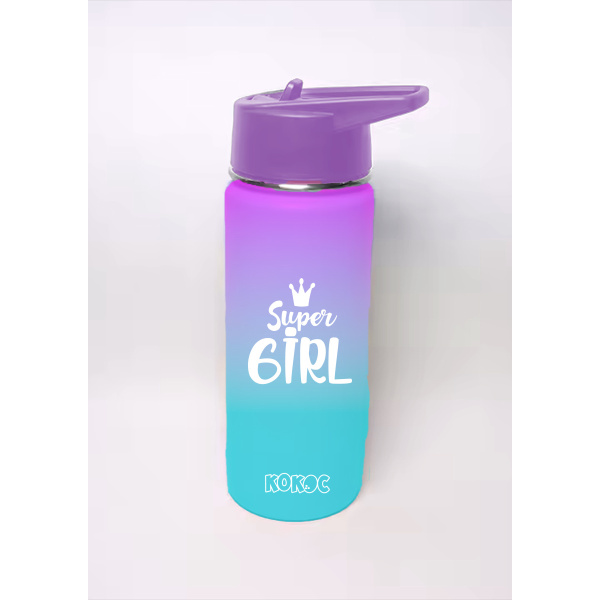 Бутылка для воды пластик 700мл Super girl градиент
