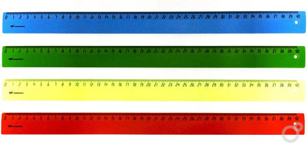 Линейка пластик 40см непрозрачная флюоресцен.