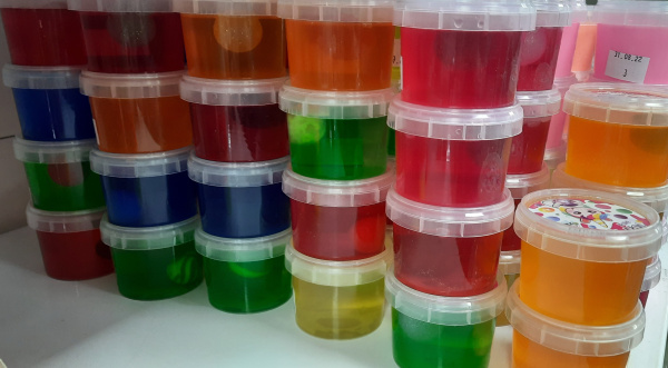 Слайм "Стекло" с мячом-прыгуном  90гр ассорти