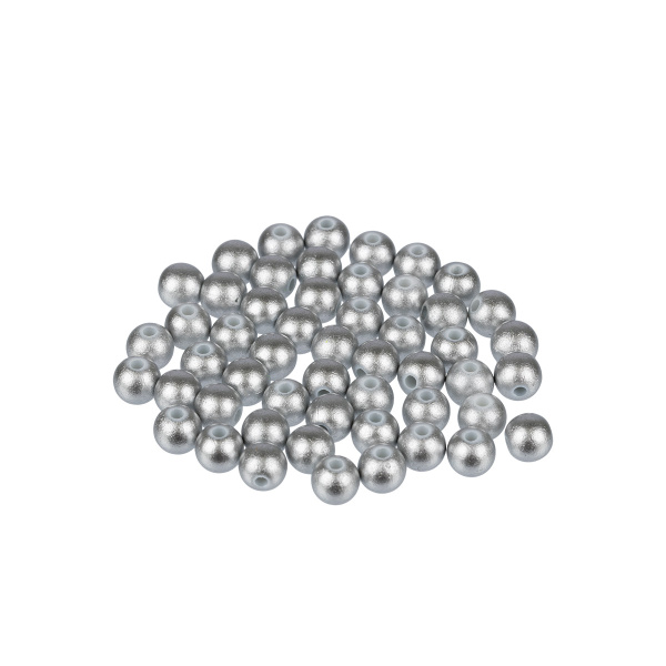Бусины серебро 6мм, пластик