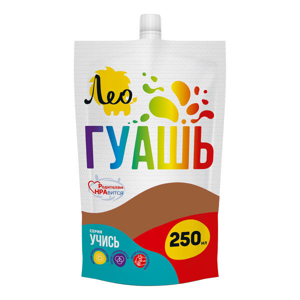 Гуашь 250мл Коричневая, дой-пак