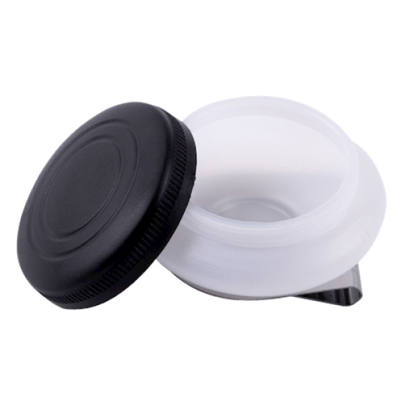 Масленка пластиковая одинарная с крышкой, диам.5см