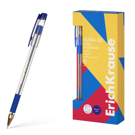 Ручка шарик. EK Ultra-30 Gold Stick&Grip Classic 0,7мм, синяя v.1