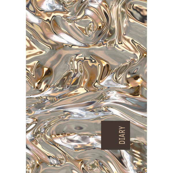 Ежедневник А5 7Бц Золотые волны 128л, софт тач