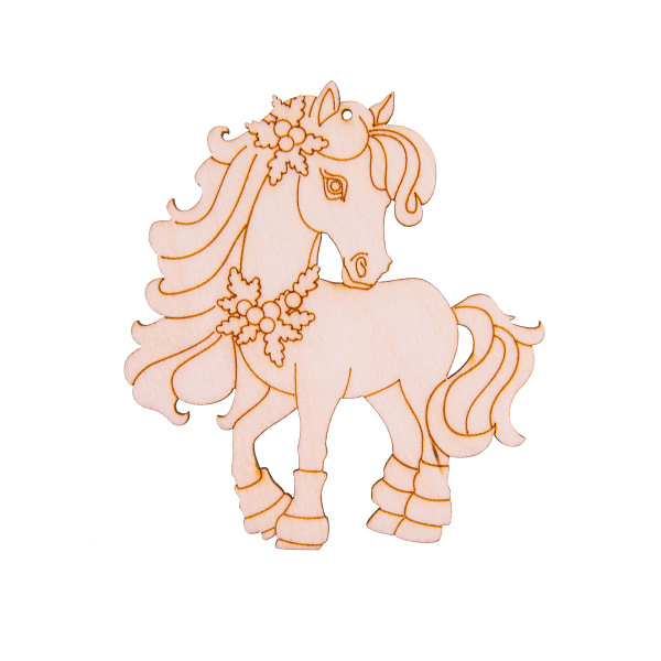 Заготовка для декорирования Лошадка, фанера 8*9см