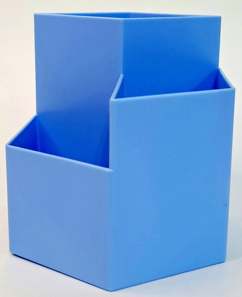 Подставка /канц.принадл. Шестиугольник васильковый, 3 секции