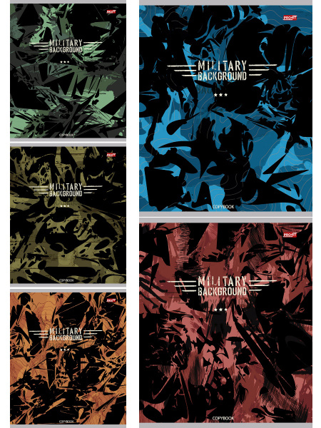 Тетрадь линия 48л В стиле милитари-2