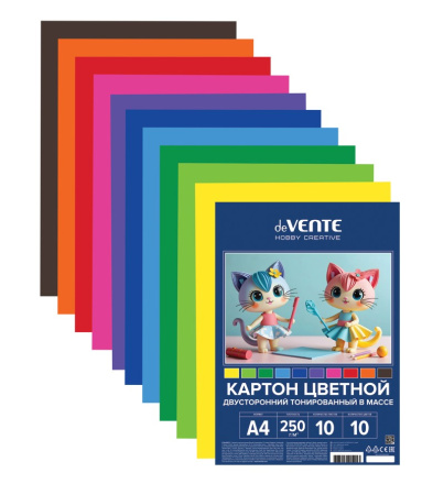 Картон цв. двухсторон. 10л (10цв) тониров.