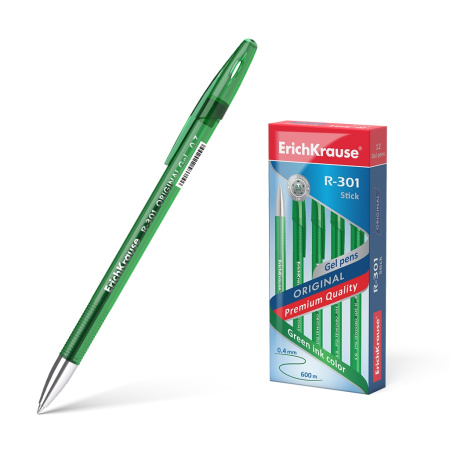 Ручка гель R-301 ЕК Original Gel зеленая 0,5мм