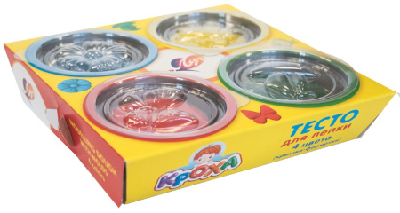 Тесто для лепки 4цв 320гр (крышки-формочки)