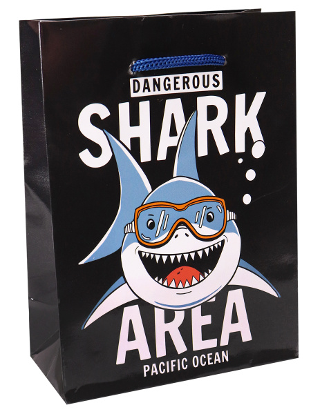Пакет подарочный 11,5*14,5 ламинир. Акула в океане