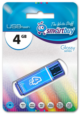 Флэшка  4Gb Glossy синяя