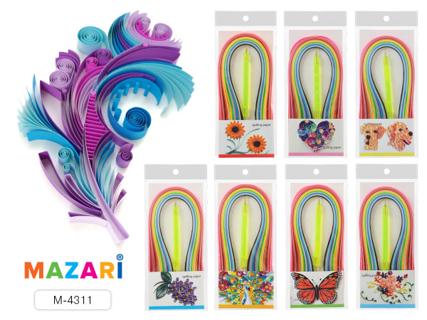 Набор д/творчества Квиллинг 170шт 5*390мм + ручка двухсторон.