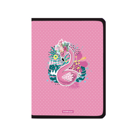 Папка д/тетр А4+ на молнии ЕК Rose Flamingo