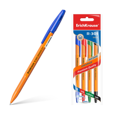 Набор шариковых ручек 4цв. ЕК R-301 Orange Stick