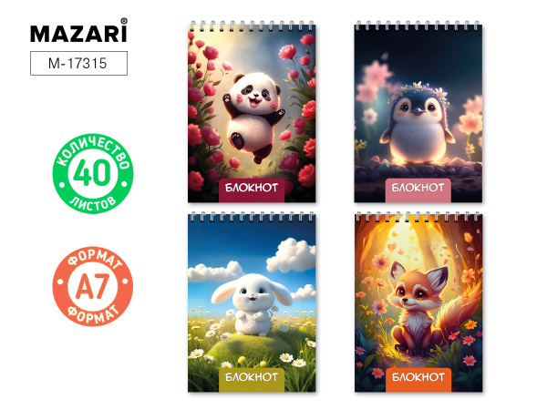 Блокнот/гребень  А7 40л