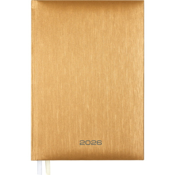 Ежедневник.2026г А5 7Бц Regent золотистый, бумвинил поролон 168л