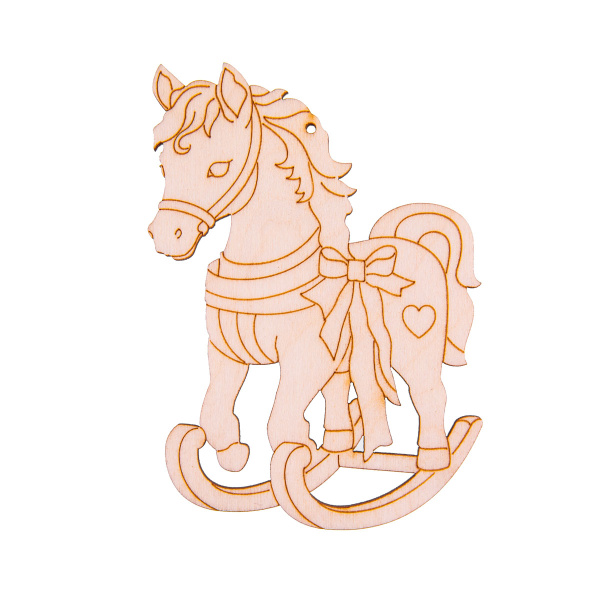 Заготовка для декорирования Лошадка качалка, фанера 6,5*10см