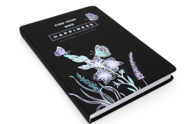 Ежедневник А5 7Бц Gabriel черный с сирен. цветком, иск.кожа, 160л