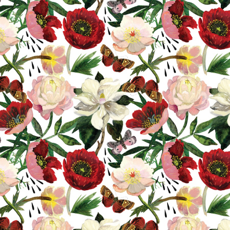 Подарочная бумага Flora. Пионы 70*100см
