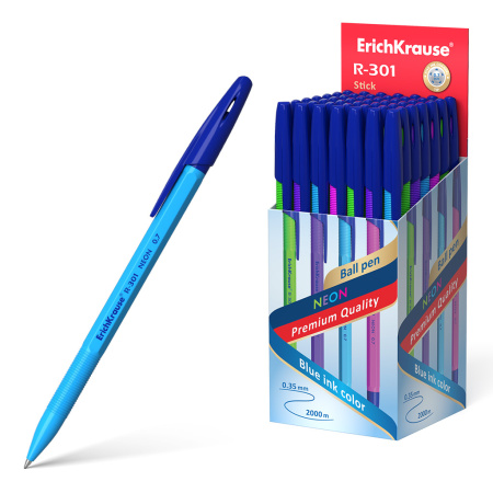 Ручка шарик. EK R-301 Neon Stick синяя 0,7мм